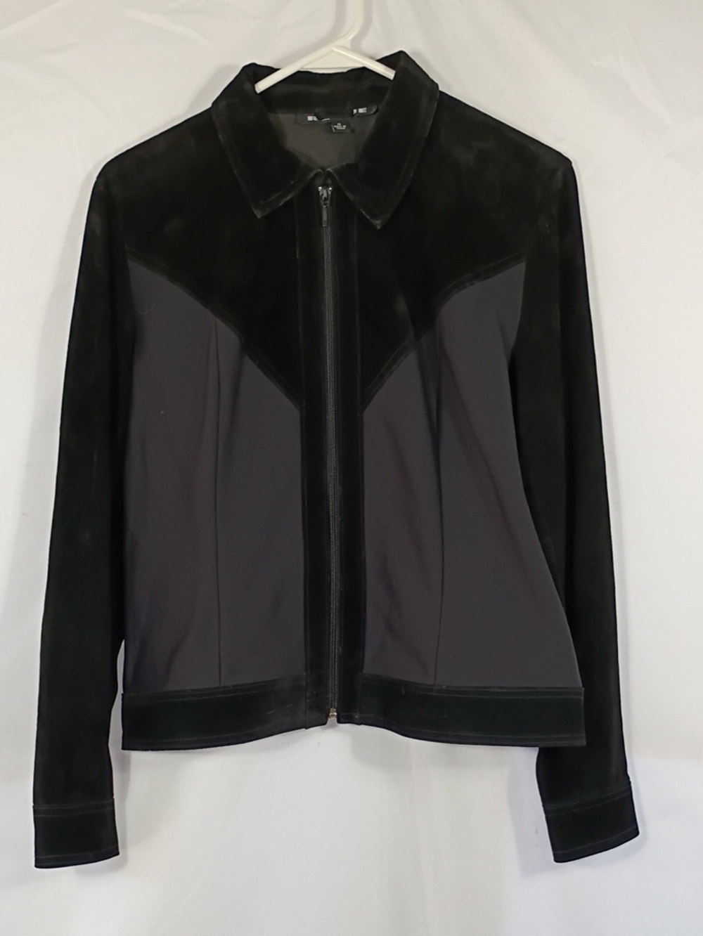 EUC Vintage Revue Black Suede Edge Jacket Womens Size Medium Fall Western